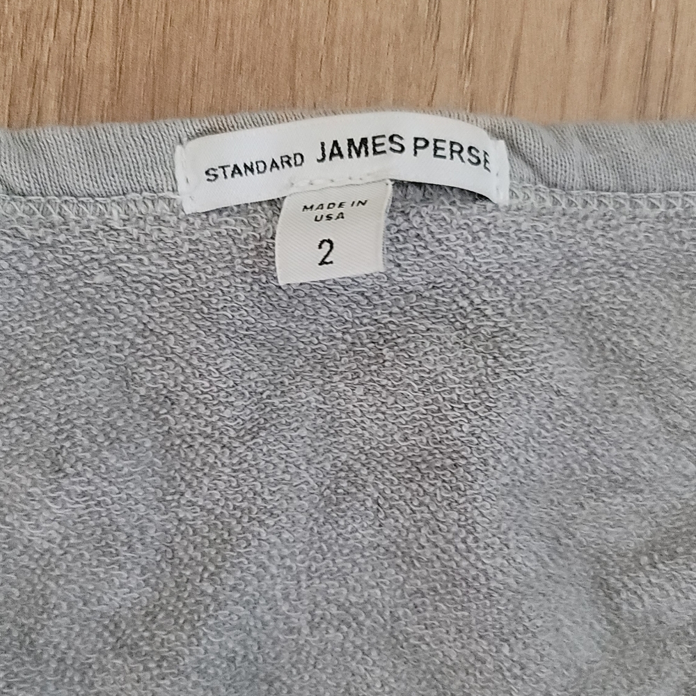 James Perse 2 Gray Long Sleeve V Neck - Picture 2 of 3